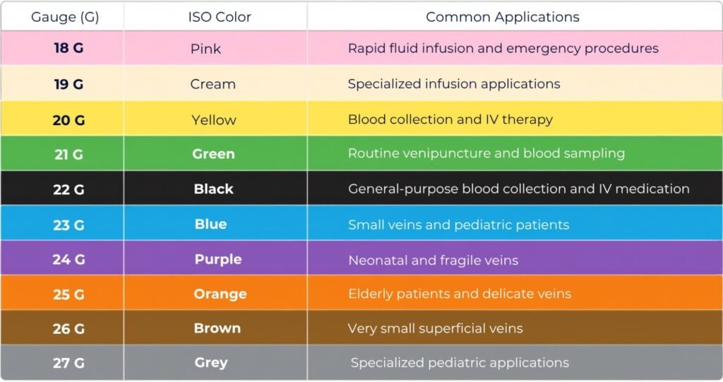 Scalp Vein Set Sizes (Gauge Chart)